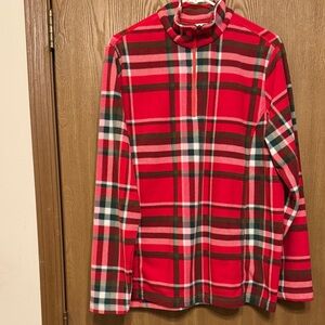 Lands' End Red and Green Plaid Fleece